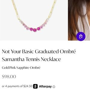 New Melinda Maria Gold and Pink Sapphire Ombre Necklace